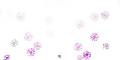natürliches Layout des hellvioletten, rosa Vektors mit Blumen. vektor