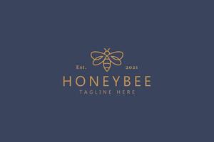 Honig Biene Süss einfach Linie Logo Konzept vektor