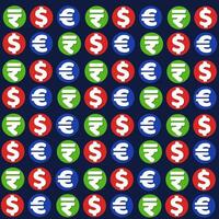 rupier, dollar och euro tecken vektor