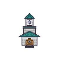 alt Kirche Gebäude im Pixel Kunst Stil vektor