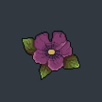 lila blomma i pixel konst stil vektor