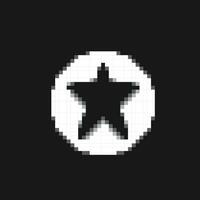 vit stjärna tecken i pixel konst stil vektor