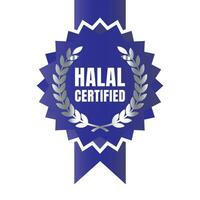 halal zertifiziert Abzeichen Design Vektor, halal Essen Produkt Briefmarke, autorisiert halal Essen und trinken Band Briefmarke Etikette vektor