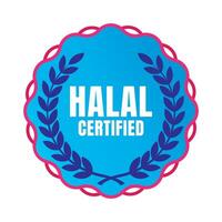 halal zertifiziert Abzeichen Design Vektor, halal Essen Produkt Briefmarke, autorisiert halal Essen und trinken Band Briefmarke Etikette vektor