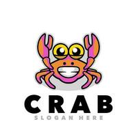 söt krabba logotyp vektor