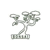 Bonsai Logo Design. japanisch Mini klein Pflanze Baum Silhouette Logo Design vektor