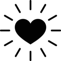 lysande hjärta ikon vektor . hjärta med glans . hjärta solsken ikon . kärlek glans symbol
