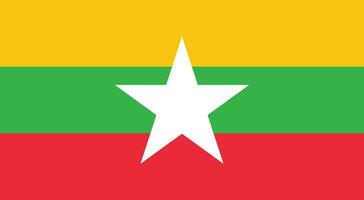 Myanmar Flagge Vektor isoliert auf Weiß Hintergrund