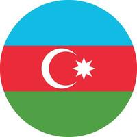 runden Aserbaidschan Flagge Symbol Vektor . Aserbaidschan Flagge Taste