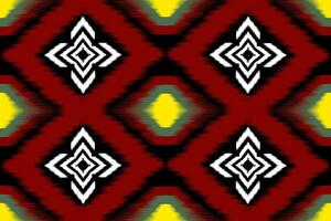 afrikansk ikat paisley broderi mönster på svart bakgrund, traditionell sömlös geometrisk mönster, aztec abstrakt mönster. vektor