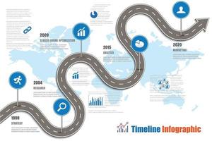 Business-Roadmap-Timeline-Infografik-Symbole für abstrakte Hintergrundvorlage Meilensteinelement modernes Diagramm Prozesstechnologie digitale Marketingdaten Präsentation Diagramm Vektor-Illustration vektor