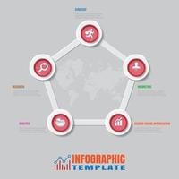 Business-Roadmap-Timeline-Infografik mit 5-Stufen-Kreis für Hintergrundelemente Diagrammplanungsprozess Webseiten Workflow Digitale Technologie Datenpräsentationsdiagramm. Vektor-Illustration vektor