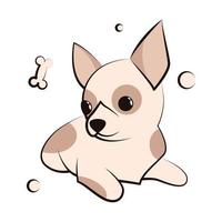 niedliche Cartoon-Vektor-Illustration-Symbol eines Chihuahua-Hündchens. Es ist flaches Design. vektor