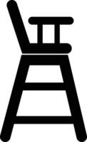 Baby hoch Stuhl Symbol. Baby Stuhl unterzeichnen. eben Stil. vektor