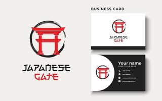 japansk gate logo design inspiration, vektorillustration vektor