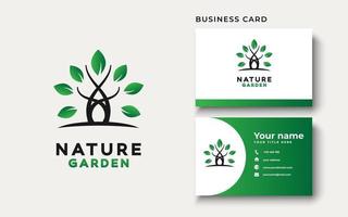 grön trädgård logo design inspiration vektor
