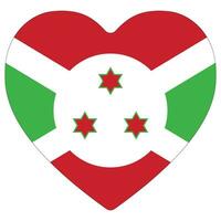 burundi flagga hjärta form. flagga av burundi hjärta form vektor