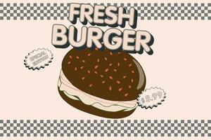 snabb mat restauranger och diners retro tecken samling. burger posters och vektor design element. årgång hamburgare affisch eller annons. vektor illustration