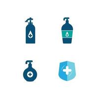 Handdesinfektionsmittel-Flaschensymbol isoliert auf weißem Hintergrund Desinfektionskonzept Waschgel-Alkoholflasche für Hygienevektorillustration vektor
