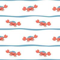 rolig krabba sömlös mönster. idealisk för bebis grafik, barnkammare dekor, tapet, omslag papper, brevpapper, scrapbooking, etc. vektor