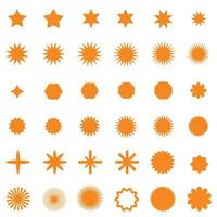 uppsättning av orange stjärnskott, stjärna form vektor