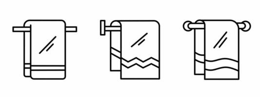 Handtuch Symbol schwarz und Weiß Illustration Design. vektor