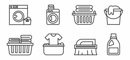 Wäsche Ausrüstung Symbol schwarz und Weiß Illustration Design. vektor
