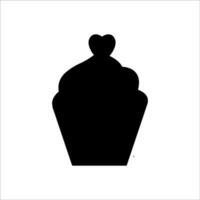 muffin silhuett ikon illustration mall för många ändamål. isolerat på vit bakgrund vektor