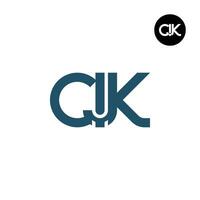 Brief cjk Monogramm Logo Design vektor