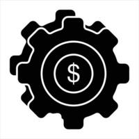 pengar förvaltning glyf ikoner design stil vektor