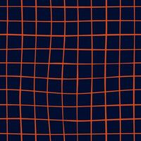 dunkel Blau und rot kariert nahtlos Muster. Hand gezeichnet Plaid geometrisch einfach Textur, Vektor wiederholen Hintergrund. abstrakt Kreuzung Linien zum Stoff, Textil, Hintergrund, Textil, Verpackung Papier.