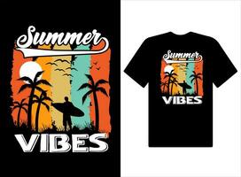 genießen das Sommer- T-Shirts Design Jahrgang Sommer- Illustration und Vektor Profi Vektor