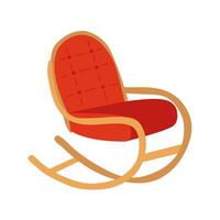 mysigt korg- gungande stol platt stil illustration. vektor interiör gungande stol ClipArt