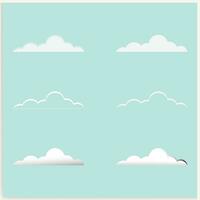 Karikatur Weiß Wolken auf Blau Himmel zum Design vektor