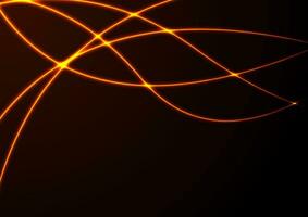 Orange Neon- glühend glatt wellig Linien abstrakt Hintergrund vektor