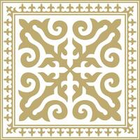 Vektor golden Platz kazakh National Ornament. ethnisch Muster von das Völker von das großartig Steppe, .Mongolen, Kirgisen, Kalmücken, Burjaten