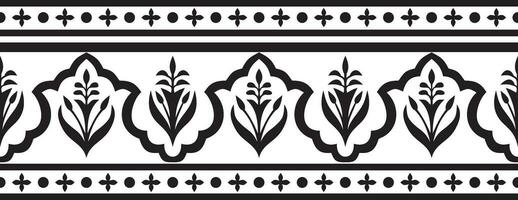 Vektor nahtlos National einfarbig schwarz Ornament von uralt Persien. iranisch ethnisch endlos Grenze, Rahmen