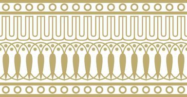 Vektor Gold nahtlos klassisch griechisch Mäander Ornament. Muster von uralt Griechenland. Grenze, Rahmen von das römisch Reich