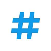 Blau Hashtag Symbol. Vektor Illustration