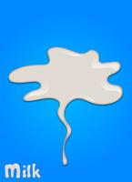Realistisk mjölkfall, stänk, flytande isolerad på blå bakgrund. vektor illustration