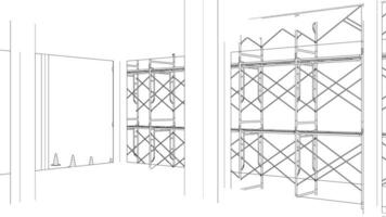 3d Illustration von Gebäude und Konstruktion vektor