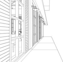 3d illustration av Kafé och bostads- projekt vektor
