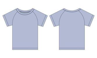 kort ärm t skjorta skjorta teknisk mode platt skiss vektor illustration mall främre och tillbaka vyer. Kläder design falsk upp för bebis Pojkar