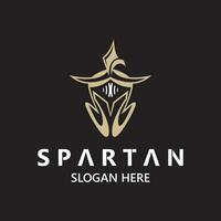 spartanisch Helm Krieger Logo Vorlage. spartanisch eben Design Vektor