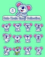 einstellen von süß Koala Charakter im verschiedene posiert Aufkleber Vektor Karikatur Illustration
