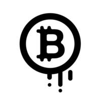 rückläufig Wert Bitcoin Symbol. Vektor. vektor