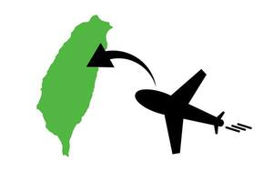 Flugzeug Landung im Taiwan. Reise zu Taiwan. Vektor. vektor