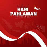 Indonesien National Helden Tag November 10 .. Illustration Banner Design. Hari pahlawan nasional Indonesien vektor