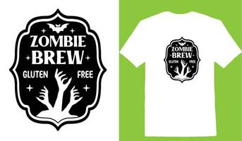 zombie brygga gluten fri t-shirt vektor