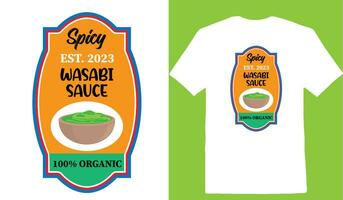 würzig Europäische Sommerzeit. 2023 Wasabi Soße 100 organisch T-Shirt vektor